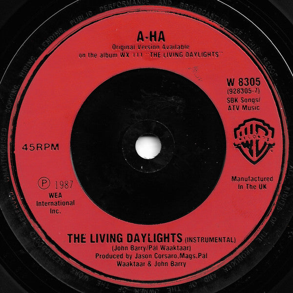 a-ha : The Living Daylights (7", Single, Red)