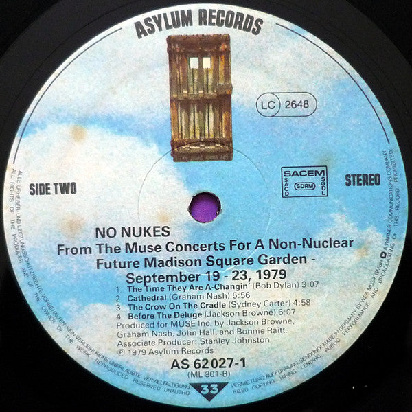 Various : No Nukes - From The Muse Concerts For A Non-Nuclear Future - Madison Square Garden - September 19-23, 1979 (3xLP, Album)