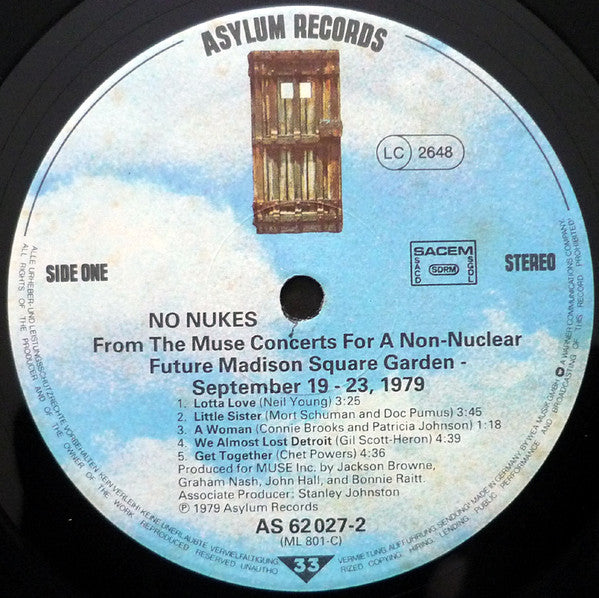 Various : No Nukes - From The Muse Concerts For A Non-Nuclear Future - Madison Square Garden - September 19-23, 1979 (3xLP, Album)