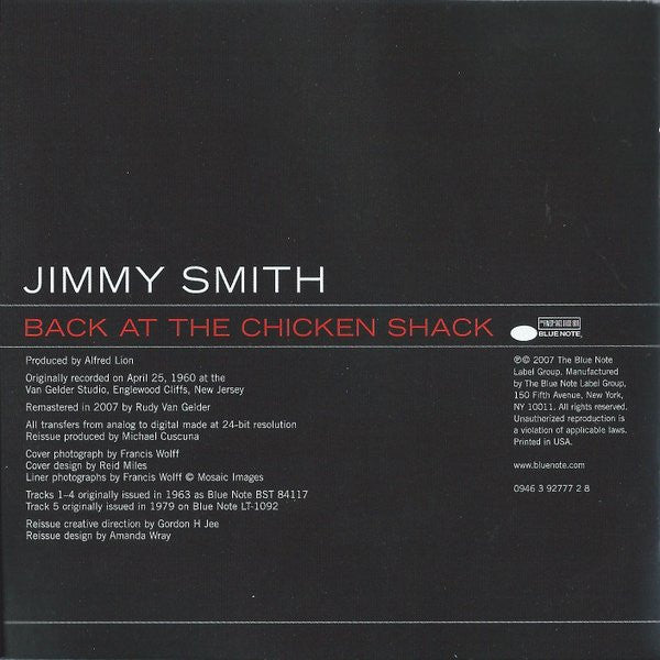 Jimmy Smith : Back At The Chicken Shack (CD, Album, RE, RM)