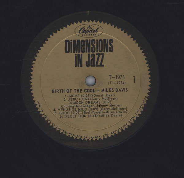 Miles Davis : Birth Of The Cool (LP, Album, Comp, Mono)