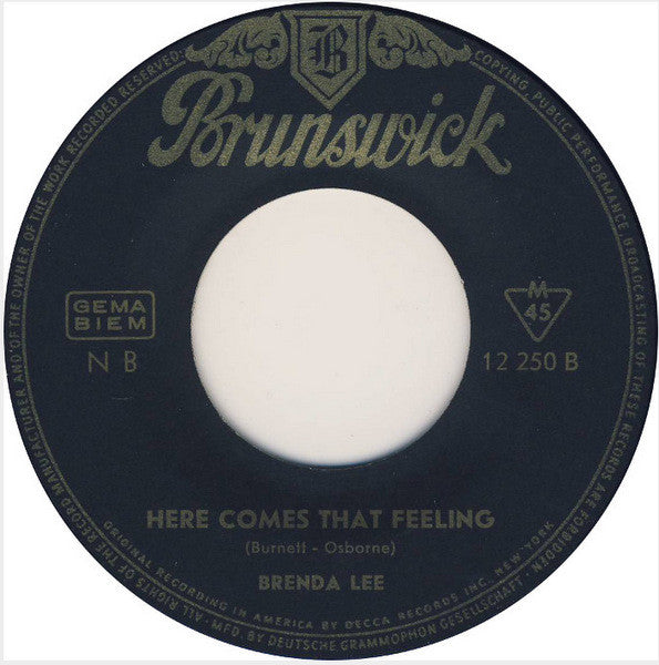 Brenda Lee : Heart In Hand / Here Comes That Feeling (7", Single, Mono)