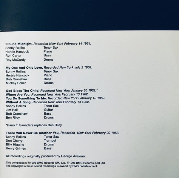 Sonny Rollins : Rollins 'Round Midnight (CD, Comp)