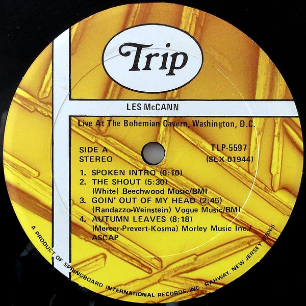Les McCann : Live At The Bohemian Caverns, Washington, D.C. (LP, RE)