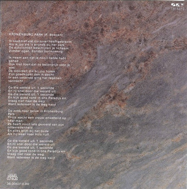 Frank Boeijen Groep : Kronenburg Park (Ga Die Wereld Uit) (7", Single)