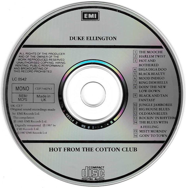Duke Ellington : Hot From The Cotton Club (CD, Comp, Mono, RM)
