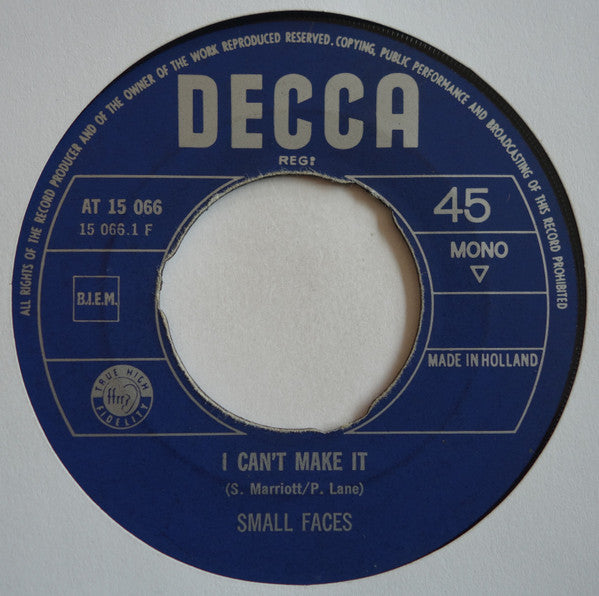 Small Faces : I Can't Make It / Just Passing (7", Single, Mono)
