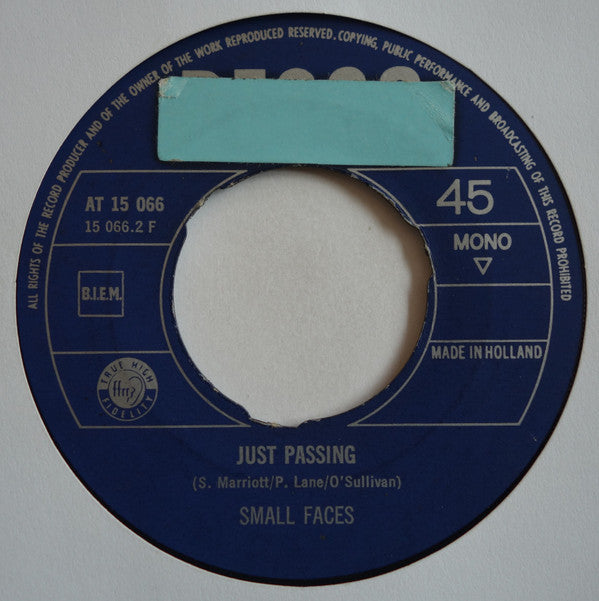 Small Faces : I Can't Make It / Just Passing (7", Single, Mono)