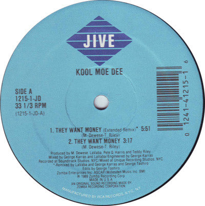 Kool Moe Dee : They Want Money (12")