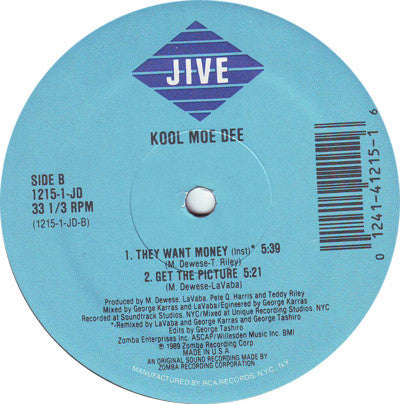Kool Moe Dee : They Want Money (12")