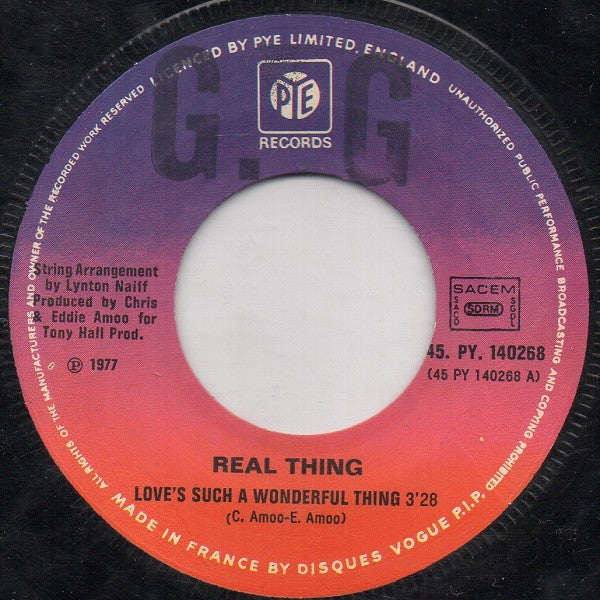 Real Thing* : Love's Such A Wonderful Thing (7", Single)