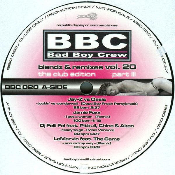 Various : Blendz & Remixes Volume 20 (the club edition part III) (12")