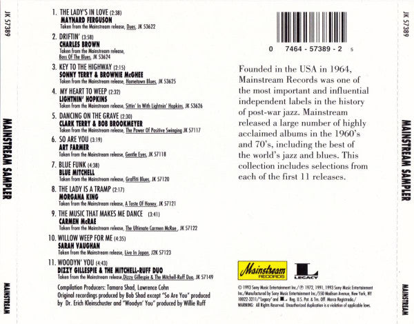 Various : Mainstream Records Sampler (CD, Smplr)