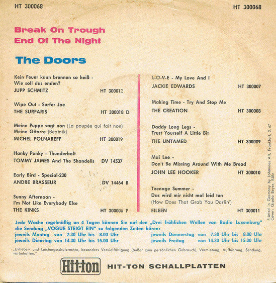 The Doors : Break On Through (7", Single)