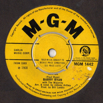 Barry Ryan : Eloise (7", Single, Pus)