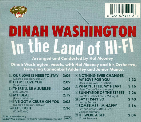 Dinah Washington : In The Land Of Hi-Fi (CD, Album, RE, RM)