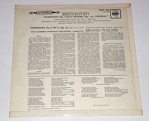 Ludwig van Beethoven, Bruno Walter, Columbia Symphony Orchestra : The Symphonies / Symphony No. 8 In F Major / Symphony No. 9 In D Minor (Choral Finale) (LP)