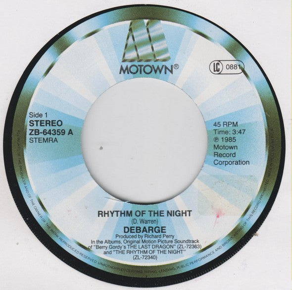 DeBarge : Rhythm Of The Night (7", Single)