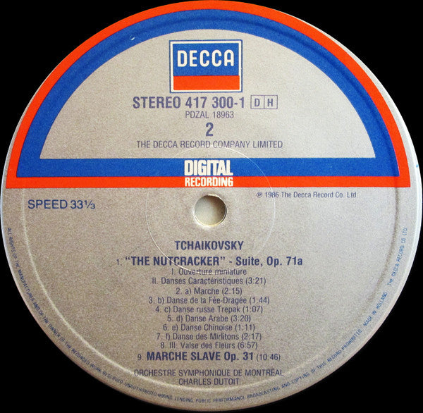 Pyotr Ilyich Tchaikovsky, Orchestre Symphonique De Montréal, Charles Dutoit : 1812 Overture • Capriccio Italien • The Nutcracker Suite • Marche Slave (LP)