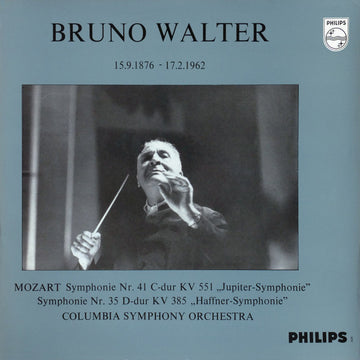 Bruno Walter, Columbia Symphony Orchestra, Wolfgang Amadeus Mozart : Symphony No. 41 In C Major K. 551 "Jupiter" / Symphony No. 35 In D Major K. 385 "Haffner" (LP, Mono, Gat)