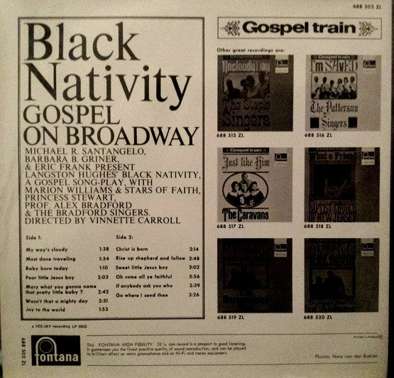 Marion Williams & The Stars Of Faith, Princess Stewart, Alex Bradford & The Bradford Singers : Black Nativity (Gospel On Broadway) (LP, Album, Mono, Gat)