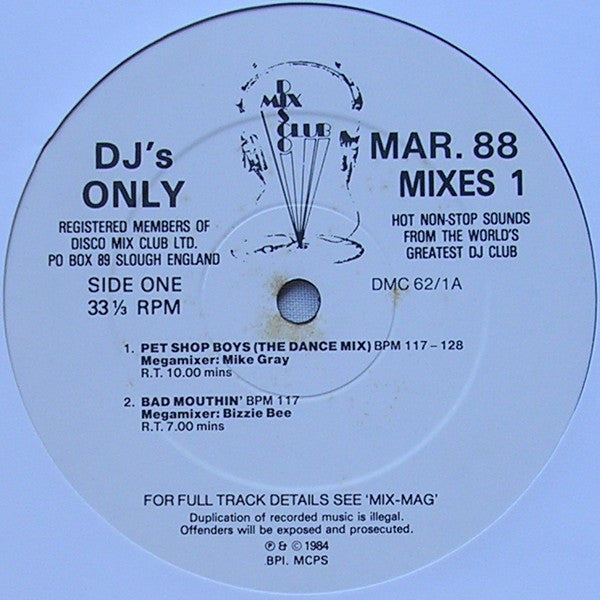 Various : March 88 Mixes 1 (12", Comp, P/Mixed)
