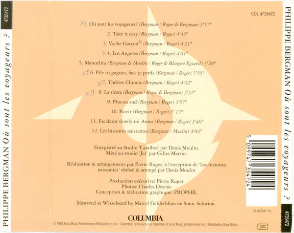Philippe Bergman : Où Sont Les Voyageurs? (CD, Album)