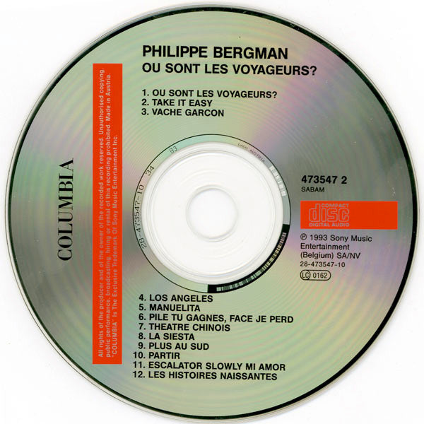 Philippe Bergman : Où Sont Les Voyageurs? (CD, Album)