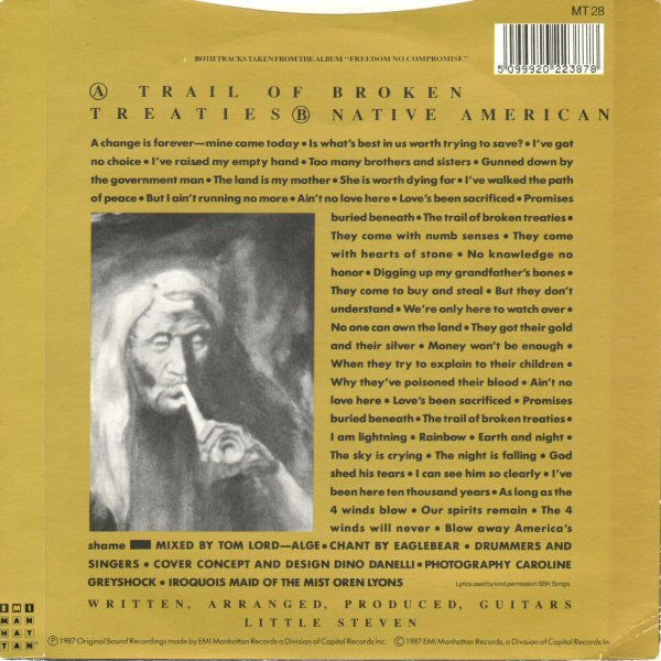 Little Steven : Trail Of Broken Treaties (7", Single)