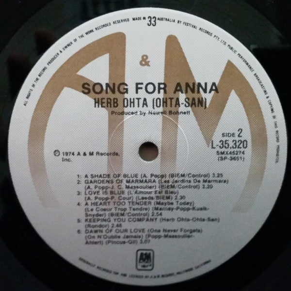 Herb Ohta : Song For Anna (LP, Album)