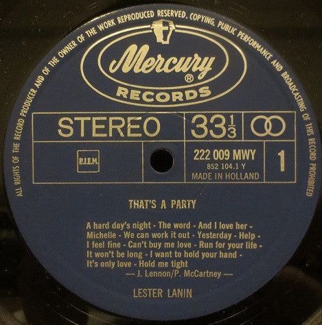 Lester Lanin : That's A Party (LP)