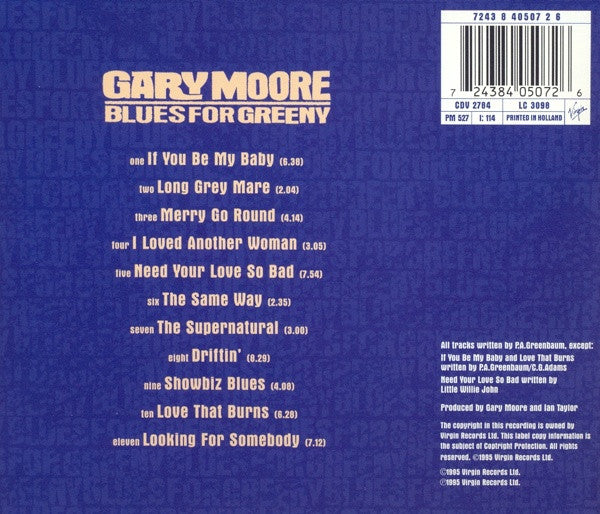 Gary Moore : Blues For Greeny (CD, Album)