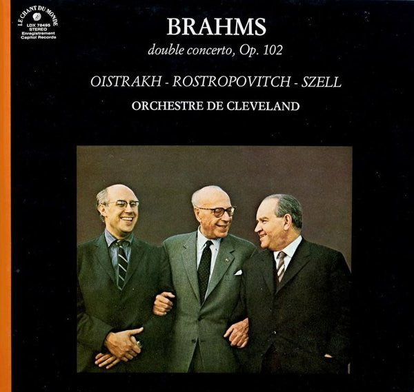 Johannes Brahms / David Oistrach, Mstislav Rostropovich, George Szell, The Cleveland Orchestra : Double Concerto, Op. 102 (LP, RE)