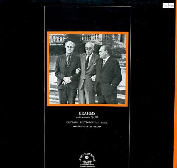 Johannes Brahms / David Oistrach, Mstislav Rostropovich, George Szell, The Cleveland Orchestra : Double Concerto, Op. 102 (LP, RE)