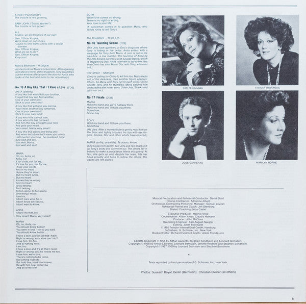 Leonard Bernstein - Kiri Te Kanawa · José Carreras · Tatiana Troyanos · Kurt Ollmann · Marilyn Horne : West Side Story (2xLP + Box)