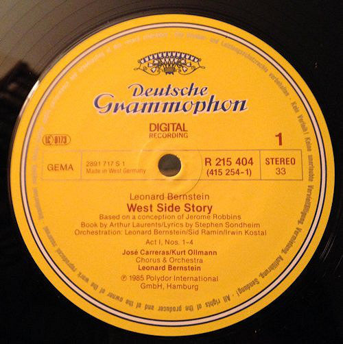 Leonard Bernstein - Kiri Te Kanawa · José Carreras · Tatiana Troyanos · Kurt Ollmann · Marilyn Horne : West Side Story (2xLP + Box)