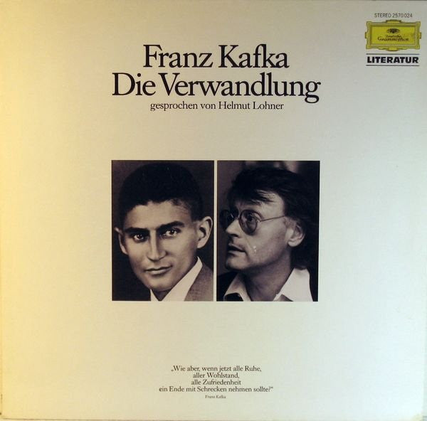 Franz Kafka Gesprochen Von Helmuth Lohner : Die Verwandlung (LP)