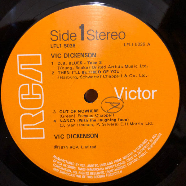 Vic Dickenson, Joe Thomas (4), Scoville Brown, Red Richards, Bill Pemberton, Oliver Jackson, Bucky Pizzarelli, Zoot Sims, Doc Cheatham : Vic Dickenson (LP, Album)