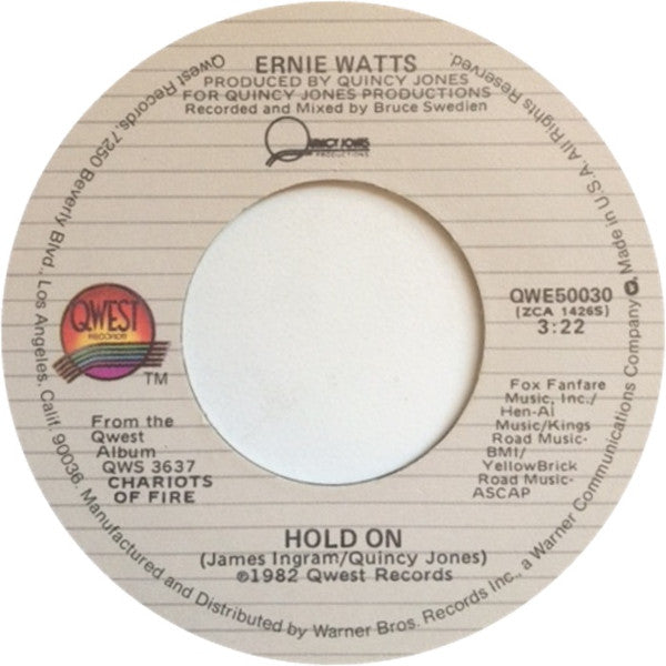 Ernie Watts : Hold On/ Valdez In The Country (7", Single)