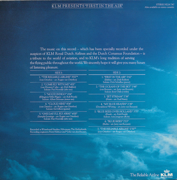 The Metropole Orchestra* Conducted By Rogier Van Otterloo : First In The Air (LP, Album, Gat)