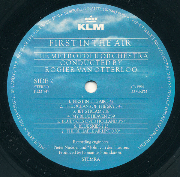 The Metropole Orchestra* Conducted By Rogier Van Otterloo : First In The Air (LP, Album, Gat)