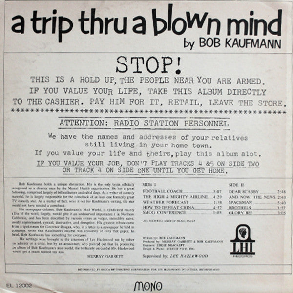 Bob Kaufmann : A Trip Thru A Blown Mind (LP, Mono)