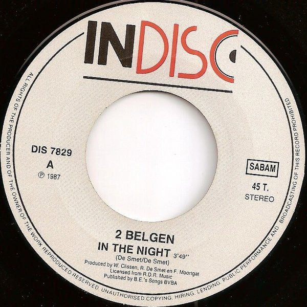 2 Belgen : In The Night (7", Single)