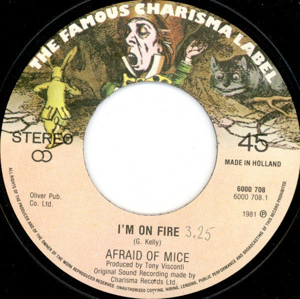 Afraid Of Mice : I'm On Fire (7", Single)