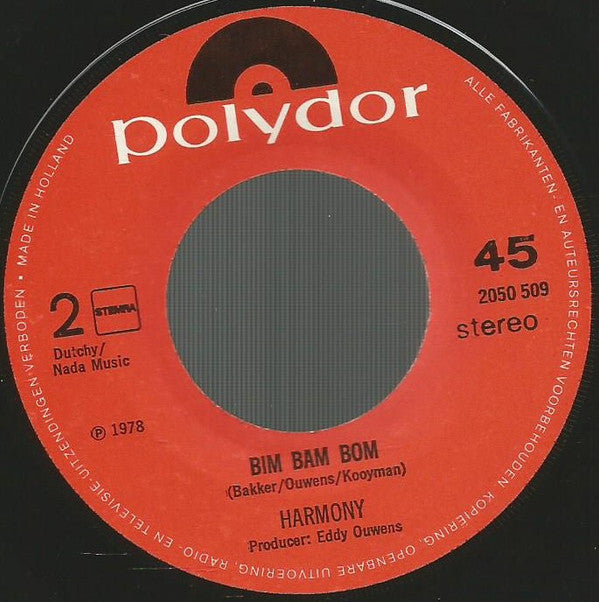 Harmony (12) : 't Is O.K. (7", Single)