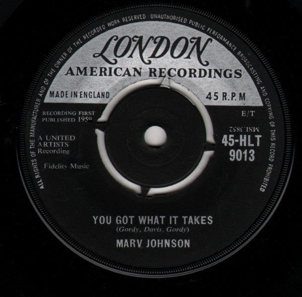 Marv Johnson : You Got What It Takes (7", Single, 4 P)