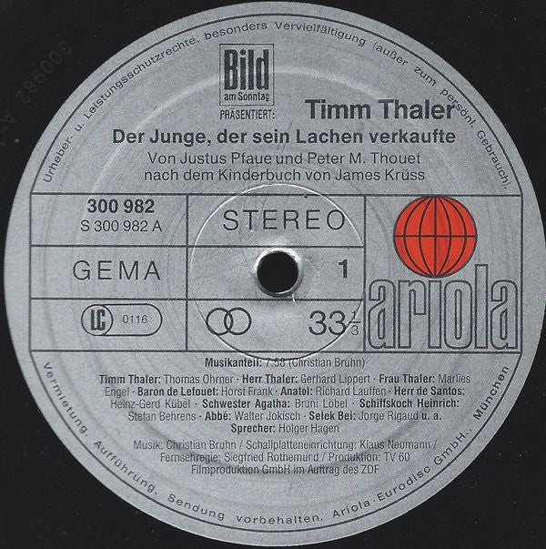 James Krüss : Timm Thaler - Der Junge, Der Sein Lachen Verkaufte (2xLP, Comp)