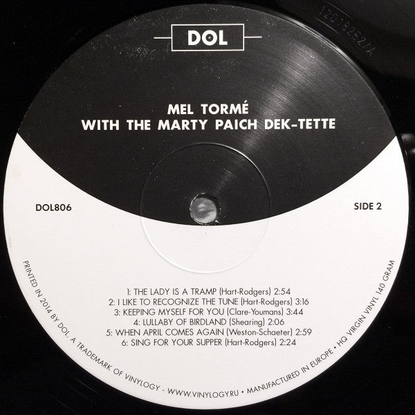 Mel Tormé With The Marty Paich Dek-Tette : Mel Tormé With The Marty Paich Dek-Tette (LP, Album, RE)