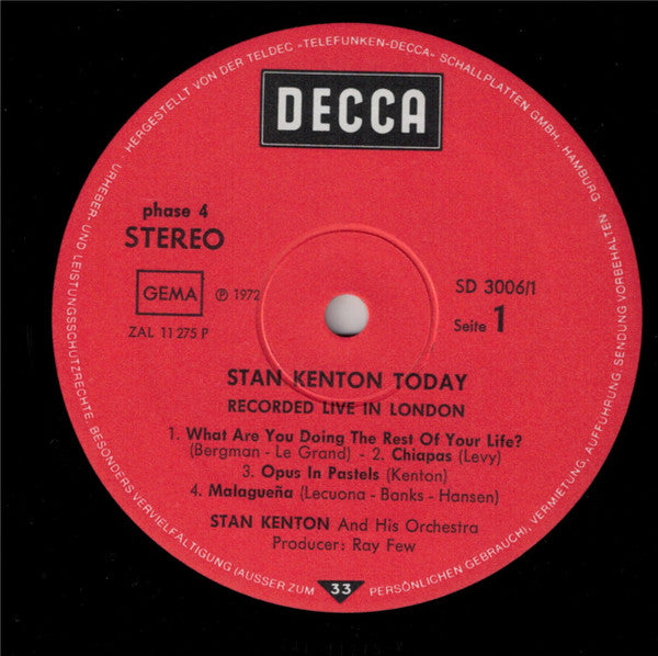 Stan Kenton And His Orchestra : Stan Kenton Today (Live In Concert) (2xLP, Gat)