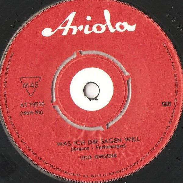 Udo Jürgens : Immer Wieder Geht Die Sonne Auf (7", Single)